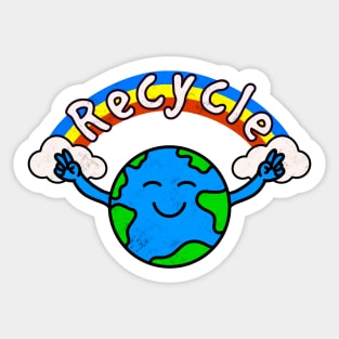 Peace and Recycle Sticker